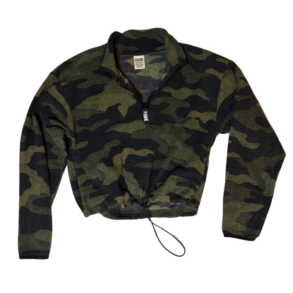 Victoria’s Secret PINK 1/4 Zip Camo Fleece Pullover